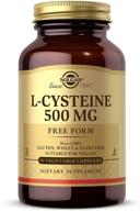 🌿 solgar l-cysteine 500 mg - 90 vegetable capsules - keratin support for skin, hair &amp; nails - free form amino acid - glutathione support - vegan, gluten free, dairy free, kosher - 90 servings logo