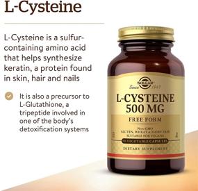 img 2 attached to 🌿 Solgar L-Cysteine 500 mg - 90 Vegetable Capsules - Keratin Support for Skin, Hair &amp; Nails - Free Form Amino Acid - Glutathione Support - Vegan, Gluten Free, Dairy Free, Kosher - 90 Servings