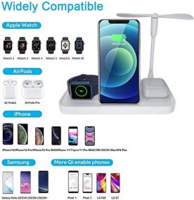 img 3 attached to 🔌 4 in 1 Wireless Charger: Fast Qi Charging Station for iPhone 12/11 Series, Apple Watch, AirPods Pro, Samsung