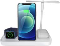 🔌 4 in 1 wireless charger: fast qi charging station for iphone 12/11 series, apple watch, airpods pro, samsung logo