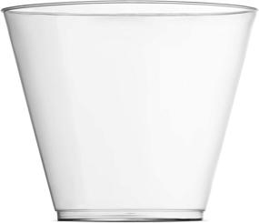 img 1 attached to 🥂 200 Clear Plastic Cups 9 Oz Old Fashioned Tumblers for Fancy Disposable Wedding Party Cups - Recyclable & BPA-Free