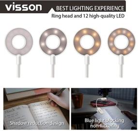 img 3 attached to 📚 Visson Stepless Dimming Book Light: 12 LED Reading Lights with Magnetic Rechargeable Clip-on - Ideal for Bookworms & Kids, 3 Color Temperatures