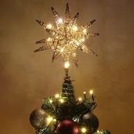gold led lighted moravian star tree topper for xmas holiday modern decor - clearance logo