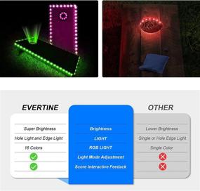 img 1 attached to 🌽 Evertine LED Cornhole Board Lights - 16 Color Changing, Waterproof Case - Cornhole Ring Lights & Edge Lights for Outdoor Toss Game - Standard Cornhole Boards 4ftx2ft - 2 Sets Remote Control