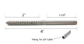 img 3 attached to 🔩 Senmit Swage Lag Screws 60 Pack for 1/8" Cable Railing - 316 Stainless Steel Balusters System for Stair Deck Railing with Wood Post