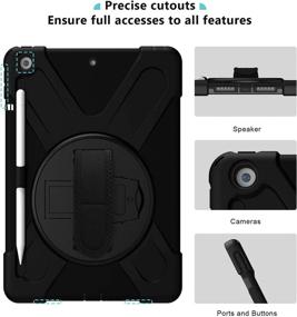img 1 attached to 📱 ProCase iPad 10.2 Case: Shockproof Heavy Duty Rugged Cover for 2021 iPad 9th Gen / 2020 iPad 8th Gen / 2019 iPad 7th Gen - Black