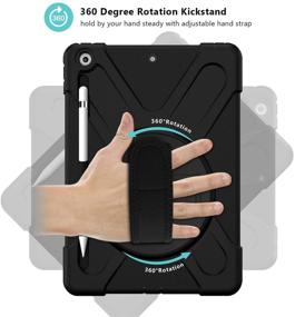 img 2 attached to 📱 ProCase iPad 10.2 Case: Shockproof Heavy Duty Rugged Cover for 2021 iPad 9th Gen / 2020 iPad 8th Gen / 2019 iPad 7th Gen - Black
