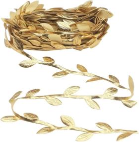 img 1 attached to FINGOOO Gold Leaf Ribbon Trim 36yards: Elegant Artificial Olive Leaf Rope for DIY Crafts, Garland, Party, Wedding and Home Decorations