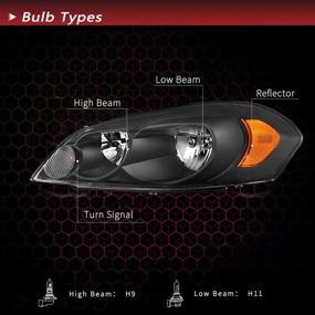 img 3 attached to 🔦 Черный корпус фары, замена для Chevrolet Monte Carlo 2006-2007, Chevrolet Impala 2006-2013 и Chevrolet Impala Limited 2014-2016.
