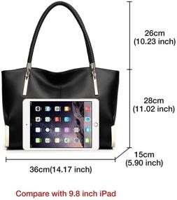 img 2 attached to 👜 Chic and Spacious: Large Leather Tote Handbags for Women – Perfect Ladies Top-Handle Purse and Shoulder Bags