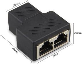 img 3 attached to 🔌 Poyiccot RJ45 Splitter Adapter, Ethernet Splitter 1 to 2 Network Adapter CAT 5/CAT 6 LAN Socket Connector- Pair of Ethernet Splitter Adapters