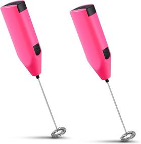 img 4 attached to 2-Pack Electric Hand-Held Tumbler Stirrers, Battery-Operated Mixer for Epoxy Resin, Coffee Frother Whisk with Pink Finish (Batteries Not Included)