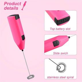 img 1 attached to 2-Pack Electric Hand-Held Tumbler Stirrers, Battery-Operated Mixer for Epoxy Resin, Coffee Frother Whisk with Pink Finish (Batteries Not Included)