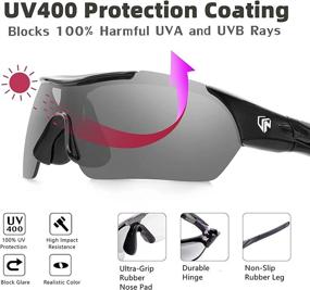 img 1 attached to 🕶️ UKNOW Polarized Sport Sunglasses for Men Women, UV Protection Photochromic Sunglasses with 2 Lenses for Cycling and Driving