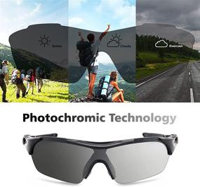 img 3 attached to 🕶️ UKNOW Polarized Sport Sunglasses for Men Women, UV Protection Photochromic Sunglasses with 2 Lenses for Cycling and Driving