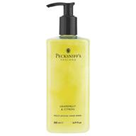 16.9 fl oz grapefruit & citron hand wash - gentle cleanser for sensitive skin - moisturizing & hydrating - all natural cruelty free hand wash - enriched with vitamin b - pecksniff's logo