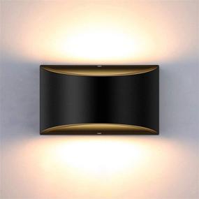 img 4 attached to 🔆 SHYVIA Dimmable Wall Sconce - Modern Black LED Up Down Wall Lamp, 12W Indoor Hallway Wall Light Fixtures for Living Room, Stair, and Bedroom, Warm White Glow