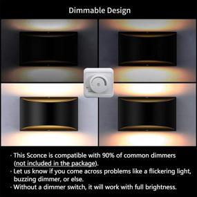 img 1 attached to 🔆 SHYVIA Dimmable Wall Sconce - Modern Black LED Up Down Wall Lamp, 12W Indoor Hallway Wall Light Fixtures for Living Room, Stair, and Bedroom, Warm White Glow