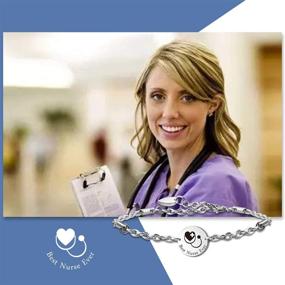 img 1 attached to 🩺 Best Nurse Ever Stethoscope Charm Bracelet - Ideal Gift for Nurses