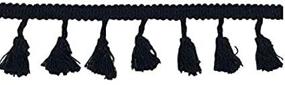 img 2 attached to 🧵 Chris.W 10 Yard Black Cotton Tassel Fringe Trim - 4.5cm Wide Lace Ribbon for Sewing Crafts, Clothing, Bedding, Curtains, and More