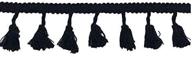 🧵 chris.w 10 yard black cotton tassel fringe trim - 4.5cm wide lace ribbon for sewing crafts, clothing, bedding, curtains, and more logo