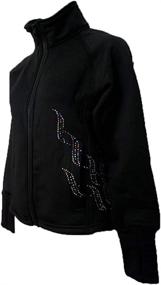 img 2 attached to VJ1 Victoria's Challenge Warm Fleece Ice Figure Skating Jacket - Blue, Pink, Purple, Black