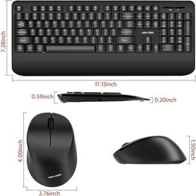 img 3 attached to Black 2.4GHz Wireless Keyboard and Mouse Combo - Ergonomic Computer Keyboard and Wireless Mouse with USB Unifying Receiver, Quiet and Ergonomic, Suitable for PC, Laptop, Windows
