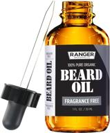 fragrance-free beard oil & leave in conditioner for groomed beards - 100% pure natural, moisturized skin - ranger grooming co by leven rose (1 oz) logo