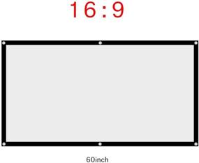 img 3 attached to Заголовок продукта на русском языке: "Zopsc Складной проекционный экран на 60-120 дюймов без морщин 16:9 белый экран для кинотеатра, портативный