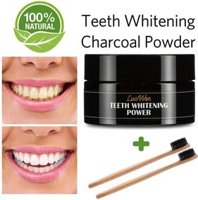 img 3 attached to LUOWAN Activated Charcoal Teeth Whitening Powder - Natural & Enamel-safe 2-Pack with Bamboo Brush - 1.76oz × 2 Boxes