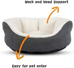 img 3 attached to 🐶 SHU UFANRO Small Dog Bed, Cat Bed for Indoor Cats, Puppy Beds for Small Dogs - Washable Anti-Slip Bottom - Flannel Grey Cat Beds - 20 Inch