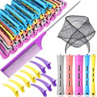 🌀 versatile hair perm rods set: 72 pieces with 5 sizes for perfect perming and curling results. includes partition hairpin comb and triangle hair net for hairdressing and styling. logo