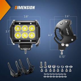 img 2 attached to 🚜 Нилайт ZH002 Комбинированный набор светодиодной панели Off-Road Light Bar - 20 дюймов, 126 Вт, точечное затопление, 2 шт. 18 Вт, 4-дюймовые точечные светодиодные панели, проводка 16AWG - 2 года гарантии