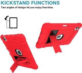 img 3 attached to 📱 AZZSY Red Case for iPad Air 4th Gen & iPad Pro 11 Inch - Slim, Shockproof, Heavy Duty, with Apple Pencil Charging Support