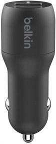 img 1 attached to 🚗 Belkin Boost Charge Dual Port Car Charger CCB001btBK, 24W, iPhone & Android, Black