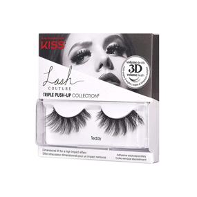 img 3 attached to 💋 KISS Lash Couture Triple Push Up Collection: 3D Volume False Eyelashes, Triple Design Technology, Multi-Angles & Lengths, Reusable. Teddy Style.