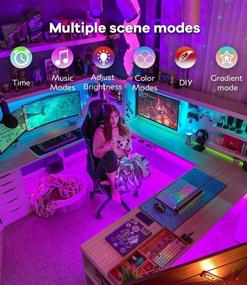 img 2 attached to 🔮 QJB Alexa LED Strip Lights 65.6ft - Smart WiFi LED Strip Lights Compatible with Alexa Google Assistant, Syncs with Music, RGB Color Changing Light for Bedroom, Living Room, Kitchen