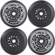 🛼 aowish 4-pack inline skate wheels for aggressive blades - outdoor asphalt formula 90a replacement roller skate wheels with speed bearings abec 9 and spacers logo