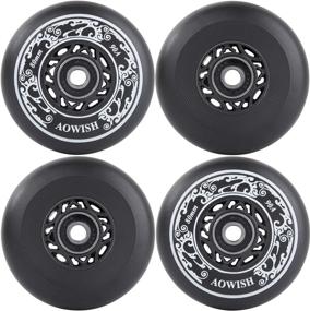 img 4 attached to 🛼 AOWISH 4-Pack Inline Skate Wheels for Aggressive Blades - Outdoor Asphalt Formula 90A Replacement Roller Skate Wheels with Speed Bearings ABEC 9 and Spacers