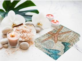 img 1 attached to 🐢 Underwater Delights: Sea Turtle Starfish Retro Map Hand Towels Set - Tropical Ocean Bathroom Towel Pair for Soft Absorbency & Stylish Decor - 16x30 inch - Ideal for Spa, Kitchen, Guest Bath