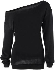 img 3 attached to 👚 Dutebare Women's Off Shoulder Sweatshirt Slouchy Long Sleeve Pullover Tops - Boosted SEO