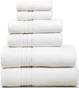 img 4 attached to Bliss Casa 6-Piece Towel Set - Luxurious 600 GSM 100% Cotton Bath, Hand, and 🛁 Washcloth Bundle for Quick Drying and Ultimate Absorbency - Soft Hotel Quality Spa Towels in Classic White
