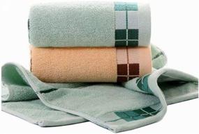 img 4 attached to 🛀 Premium 100% Cotton Hand Towels for Bathroom - Soft, Absorbent, Durable - Ideal for Bath, Face, Spa, Hotel, Salon - Special Size 14"x 29" - Pack of 2 (Khaki+Green)