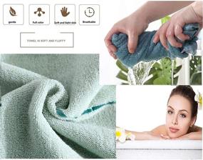 img 1 attached to 🛀 Premium 100% Cotton Hand Towels for Bathroom - Soft, Absorbent, Durable - Ideal for Bath, Face, Spa, Hotel, Salon - Special Size 14"x 29" - Pack of 2 (Khaki+Green)