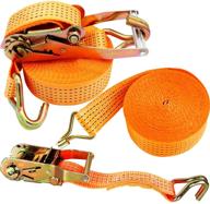 2pack heavy duty ratchet straps 1.5 inch - secure your cargo with 20ft tie down straps and double j hook logo