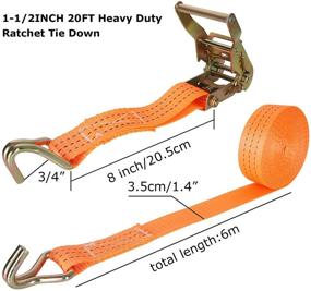 img 3 attached to 2Pack Heavy Duty Ratchet Straps 1.5 Inch - Secure Your Cargo with 20Ft Tie Down Straps and Double J Hook