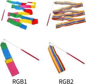 img 3 attached to 4M SunbowStar Гимнастическая лента: Улучшенная гимнастическая танцевальная ритмическая палочка для вращения искусства физических упражнений.