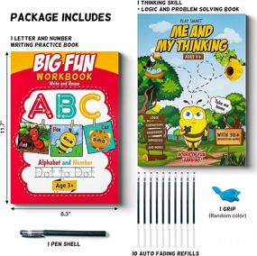 img 3 attached to 📚 Kindergarten Workbook for Reusable Magic Handwriting Practice, Preschool Workbooks, Auto Disappearing Ink Magic Ballpoint Pens, Letter, Number, Animal Drawing and Amazing Games, Pre K Children's Books Ages 2-4