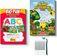 📚 kindergarten workbook for reusable magic handwriting practice, preschool workbooks, auto disappearing ink magic ballpoint pens, letter, number, animal drawing and amazing games, pre k children's books ages 2-4 logo