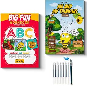 img 4 attached to 📚 Kindergarten Workbook for Reusable Magic Handwriting Practice, Preschool Workbooks, Auto Disappearing Ink Magic Ballpoint Pens, Letter, Number, Animal Drawing and Amazing Games, Pre K Children's Books Ages 2-4